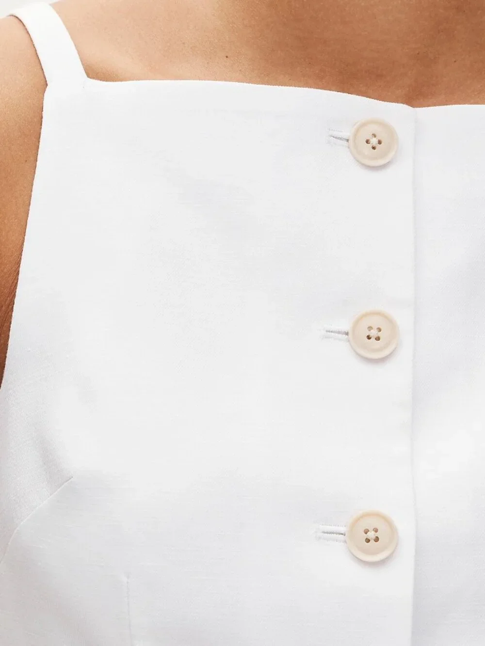 J.Crew Gramercy Linen Cutaway Tank | Button Up Vest | White | NWT | Size 10